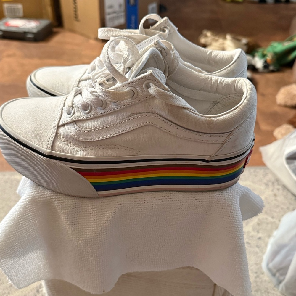 Vans Old Skool Stackform Pride Rainbow White Snea… - image 4